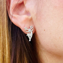 Load image into Gallery viewer, Rhinestone Deer Stud Earrings
