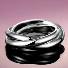 Load image into Gallery viewer, 3 Intertwined Fidget Silver Ring
