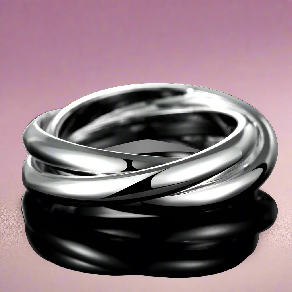 3 Intertwined Fidget Silver Ring