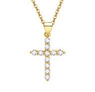 Round Zircon Cross Necklace