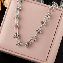Load image into Gallery viewer, Knot Paperclip Necklace &amp; Bracelet Set
