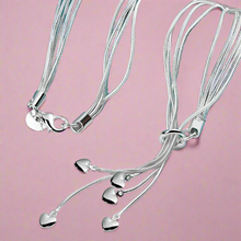 Load image into Gallery viewer, Dangling Bunches of Hearts Necklace
