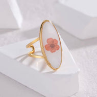 Oblong Resin Dried Flower Ring