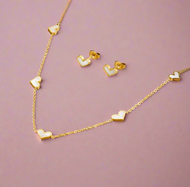 Mini Shell Heart Necklace & Earring Set