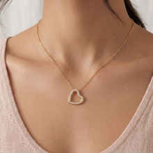 Load image into Gallery viewer, All Around Sideways Zircon Heart Necklace
