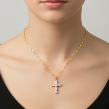 Load image into Gallery viewer, Princess Cut Zircon Cross Necklace
