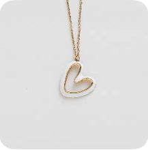 Load image into Gallery viewer, Sideways Hollow Heart Necklace

