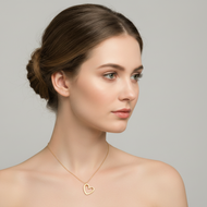 Sideways Hollow Heart Necklace