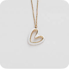 Sideways Hollow Heart Necklace