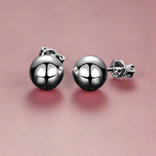 Load image into Gallery viewer, Big Bead Stud Silver Earrings
