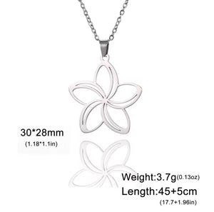 Five Petal Flower Necklace & Earrings Set