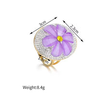 Load image into Gallery viewer, Big Colorful Flower Zircon Ring
