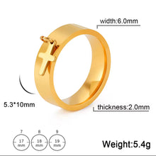 Load image into Gallery viewer, Dangling Cross Ring
