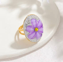 Load image into Gallery viewer, Big Colorful Flower Zircon Ring
