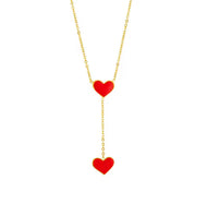 Red Hearts Dangling Pendent Necklace