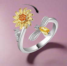 Load image into Gallery viewer, Flower with Bird Anti-Anxiety/ Anti-Stress Fidget Spinner Ring
