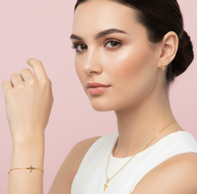 Load image into Gallery viewer, Mini Cross Necklace, Bracelet and Earrings Set
