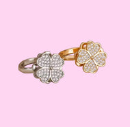 Zircon Four Clover Anti Stress/Anti Anxiety Fidget Ring