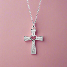 Load image into Gallery viewer, Heart Cross Necklace
