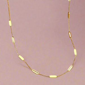 Rectangular Solid and Hollow Necklace