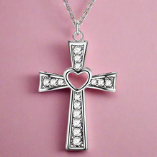 Load image into Gallery viewer, Heart Cross Necklace
