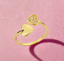 Load image into Gallery viewer, Kissing Hearts Zircon Ring
