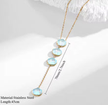 Load image into Gallery viewer, 4 Stone Dangling Resin Necklace &amp; Earrings Set
