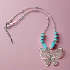 Big Vintage Butterfly Necklace