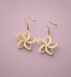 Five Petal Flower Necklace & Earrings Set