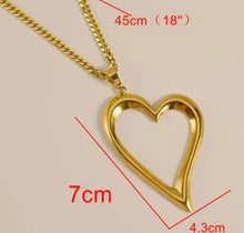 Load image into Gallery viewer, Big Open Sideways Heart Necklace
