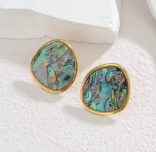 Load image into Gallery viewer, Abalone Shell Stud Earrings
