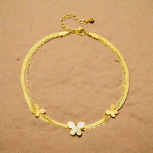 Load image into Gallery viewer, 3 Butterflies Double Anklet
