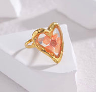Resin Transparent Flower Ring