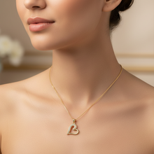 Load image into Gallery viewer, Sideways Open Zircon Heart Necklace
