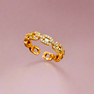 Twist Chain Open Zircon Ring