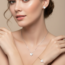 Load image into Gallery viewer, Pearl Heart Necklace, Bracelet &amp; Earring Set

