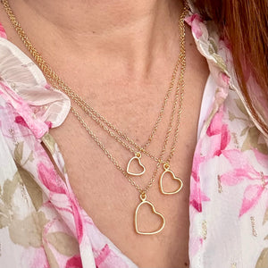Triple Hearts Dangling Necklaces