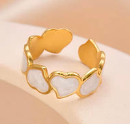 Up & Down Pearl Shell Heart Ring