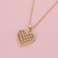 Zircon Grid Love Necklace