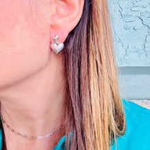 Load image into Gallery viewer, Double Dangling Heart Earrings
