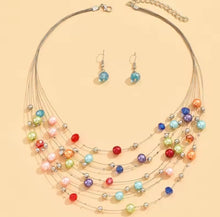 Load image into Gallery viewer, Multicolor Beads Necklace &amp; Earring Set
