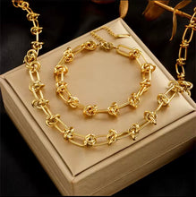 Load image into Gallery viewer, Knot Paperclip Necklace &amp; Bracelet Set
