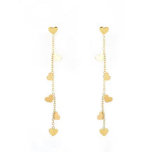 Load image into Gallery viewer, Long Tassel Dangling Heart Earrings
