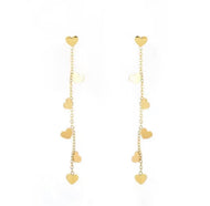 Long Tassel Dangling Heart Earrings