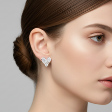 Load image into Gallery viewer, Big Sparkling Zircon Heart Stud Earrings
