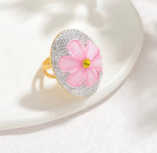 Load image into Gallery viewer, Big Colorful Flower Zircon Ring
