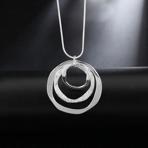 Three Circle Frosted Necklace