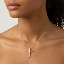 Load image into Gallery viewer, Marquise Cut Zircon Cross Necklace
