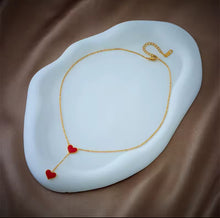 Load image into Gallery viewer, Red Hearts Dangling Pendent Necklace
