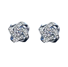 Load image into Gallery viewer, Twisted Rose Zircon Stud Earrings
